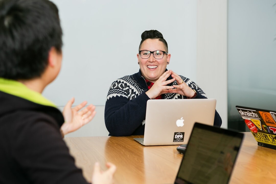 Interview coaching session with coach and student